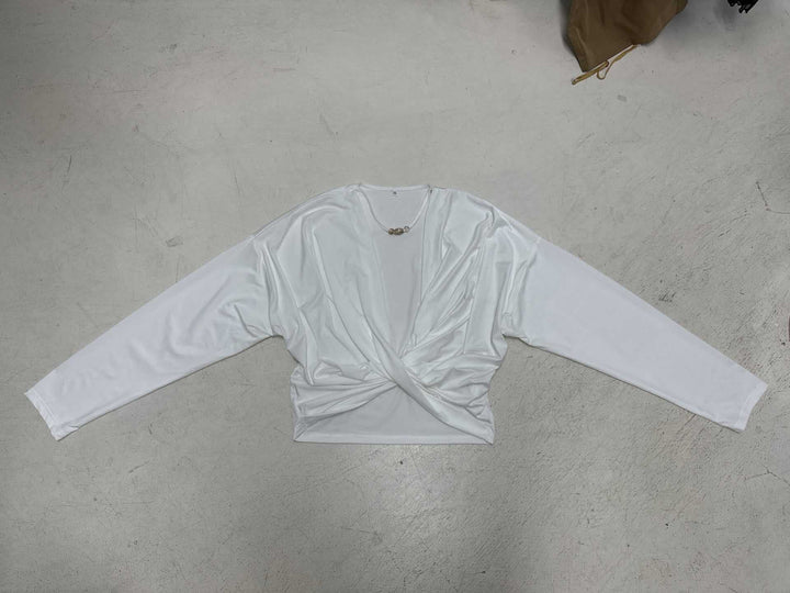 Damer casual longsleeve topp med elegant knutdetaljering Skjora