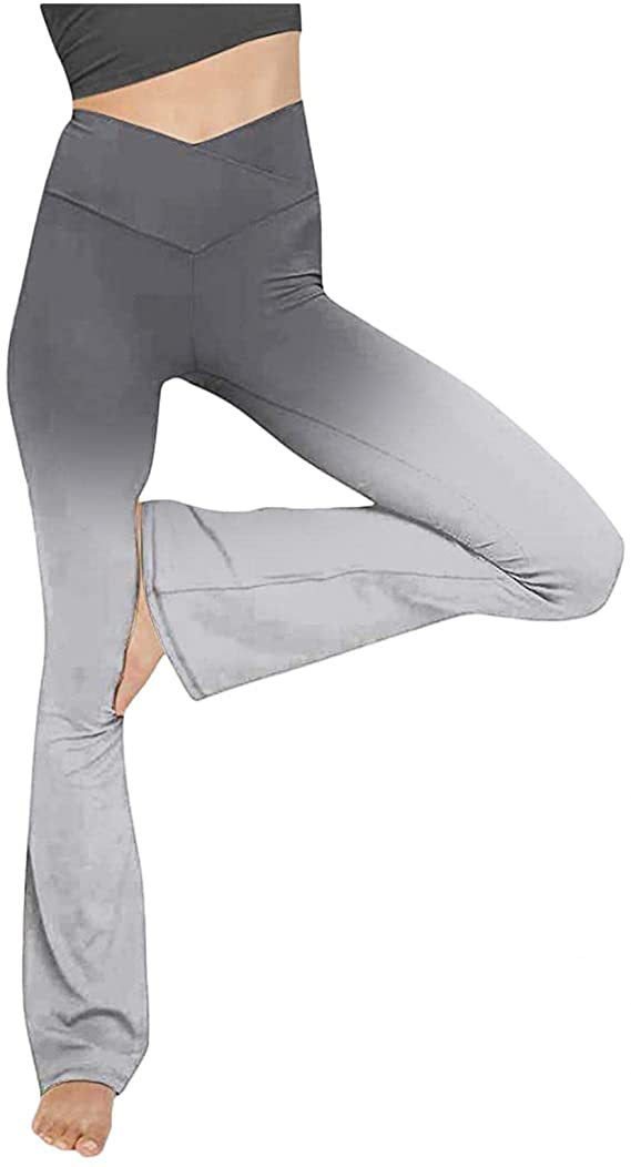 Dame Bootcut Yoga-bukse laget av elastisk materiale med høy midje Skjora