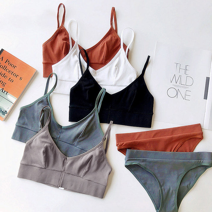 Dame Bikini-set med elegant V-hals og justerbare stropper Skjora