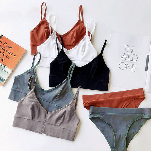 Dame Bikini-set med elegant V-hals og justerbare stropper Skjora