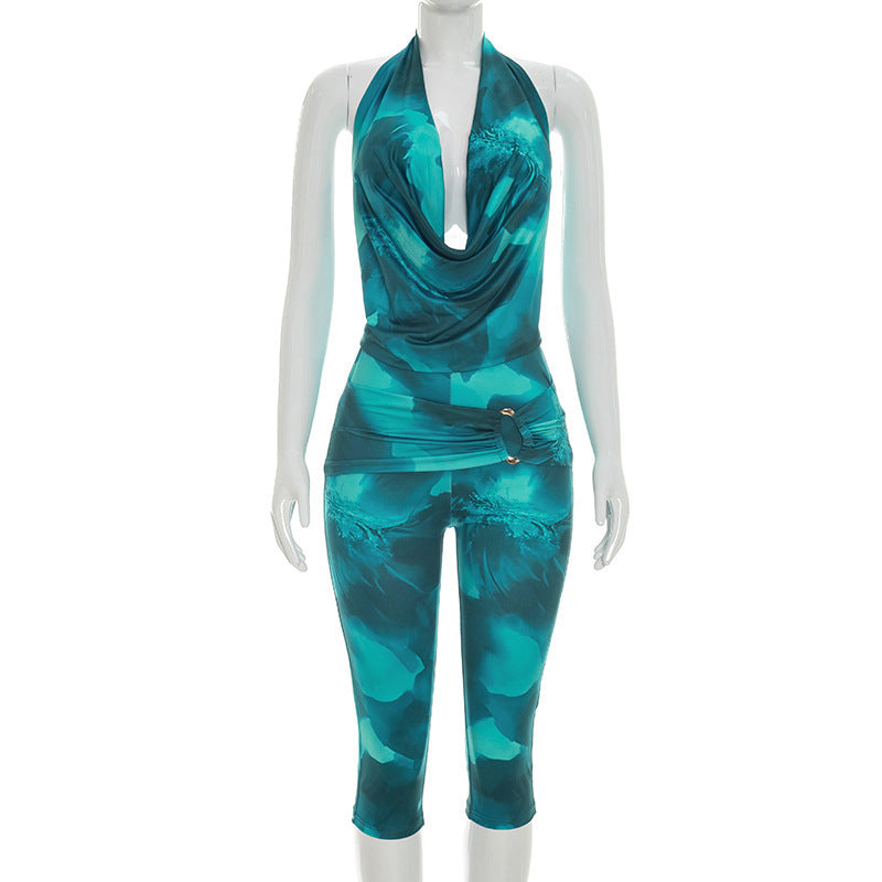 Damer Elegant Jumpsuit med dyp V-hals og tettsittende passform Skjora