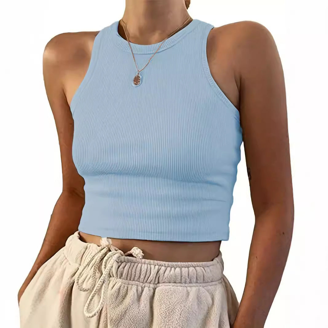 Damer tettsittende Crop-Top med strukturert ribbedesign Skjora