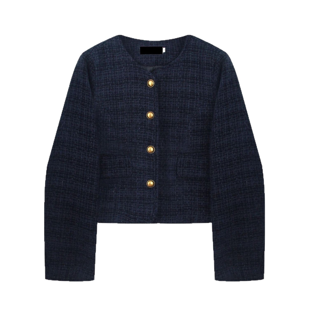 Kvinne cropped blazer med gullknapper Skjora