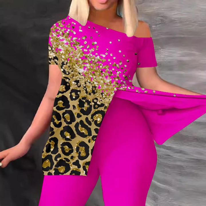 Dame Figurtilpasset Jumpsuit med Off-Shoulder Design og Glamorøse Akenter Skjora