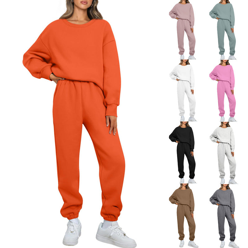 Kvinnors bekväma fritidsdräkt med oversized snitt och elastisk midja Skjora