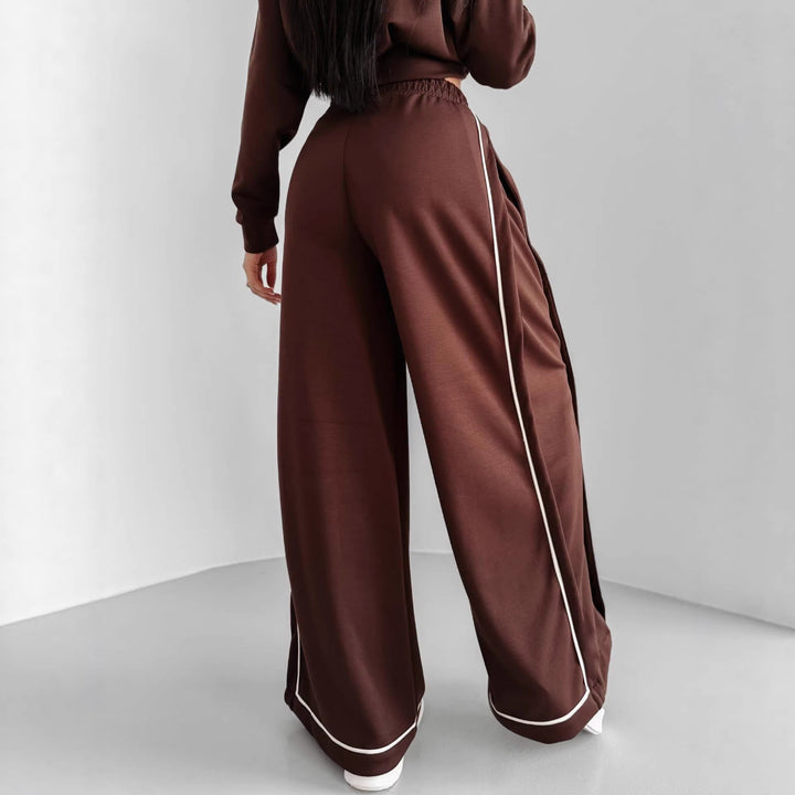 Dame casual tracksuit med løs passform og praktiske lommer