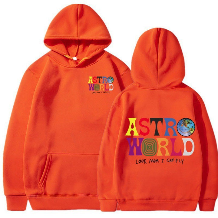 Damegens hoodie med lekent grafisk design og myk innside Skjora