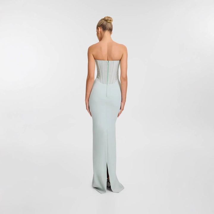 Dame Elegant Maxikjole med skulderfri design og raffinert bustierparti Skjora