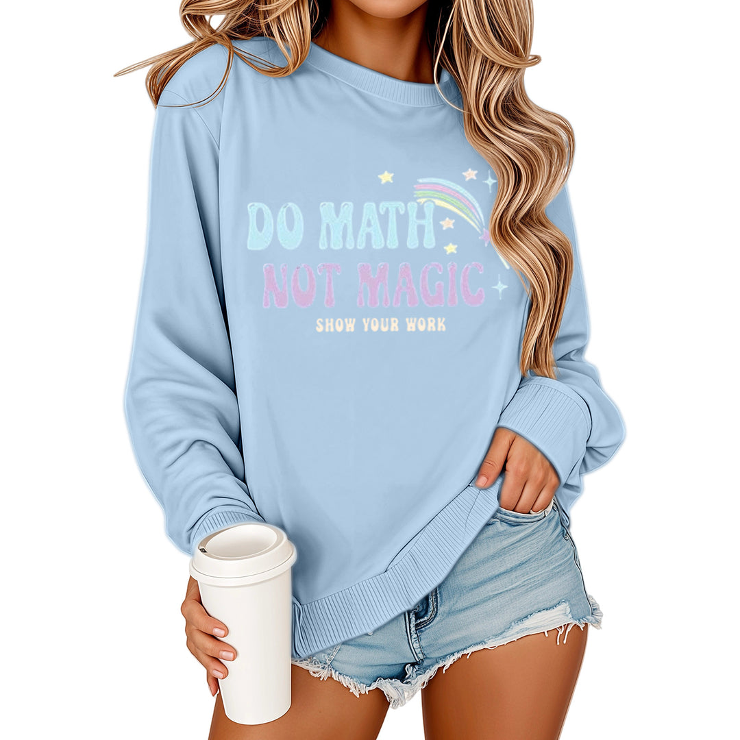 Kvinne sweatshirt med motiverende matematikkskrift og avslappet passform Skjora