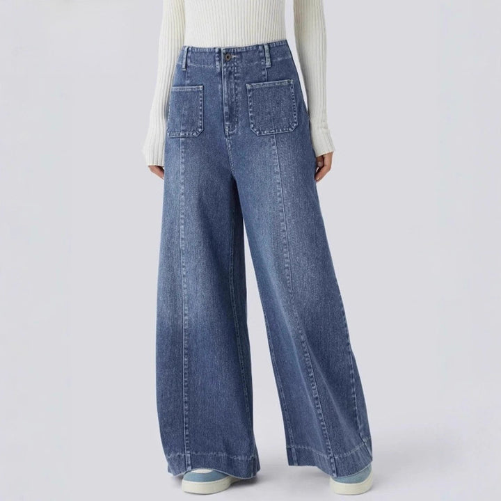 Kvinnenes vidde jeans med høye lommer Skjora