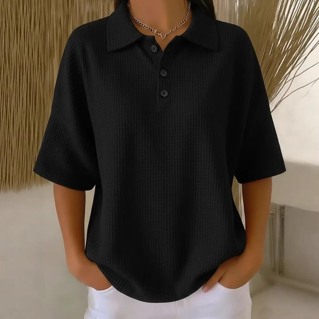 Dame sporty polo shirt i waffle pique Skjora