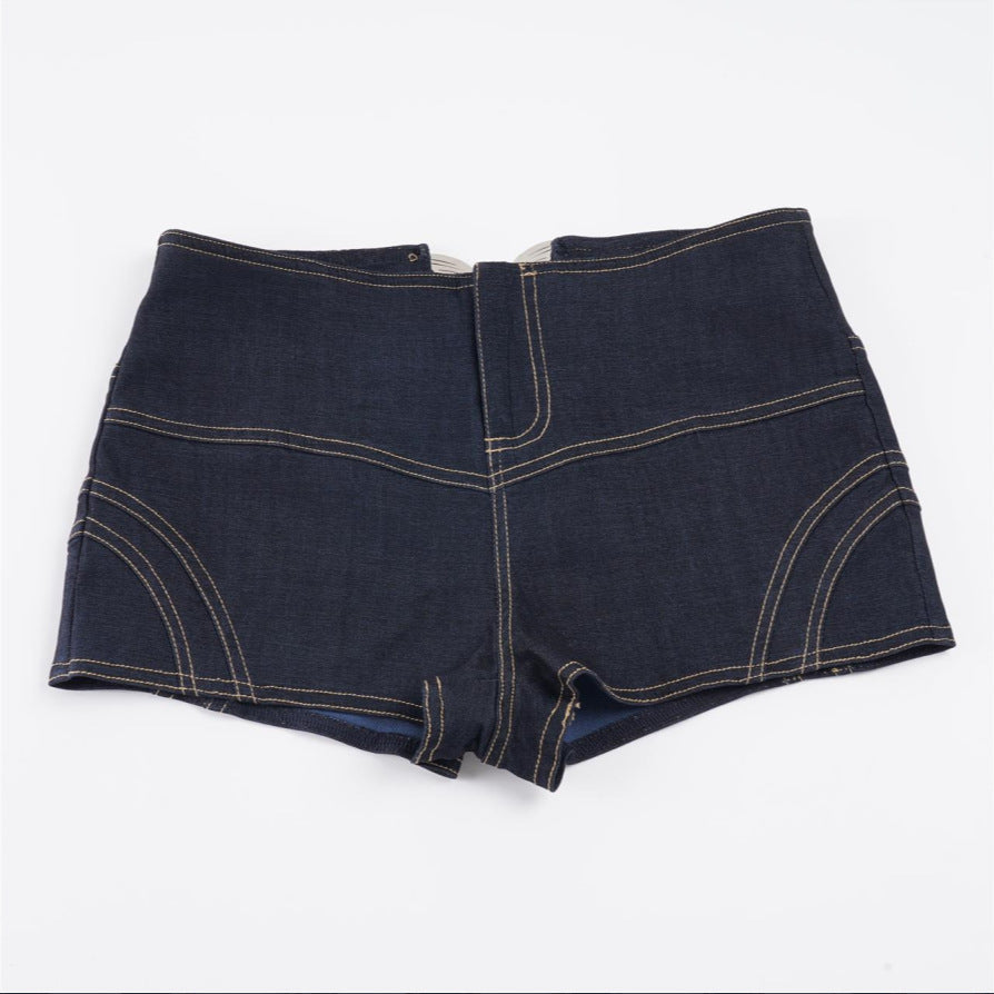 Dame denimshorts med høy midje og stilig snitt Skjora