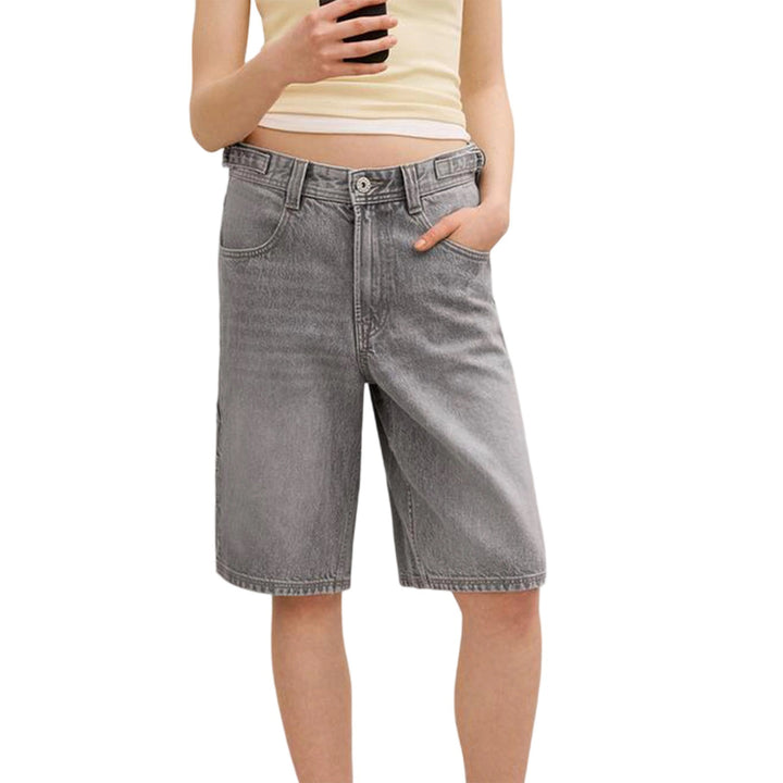 Dame Høyeskårne Denim-Shorts i moderne stil Skjora