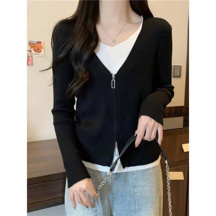 Dame cardigan med høykvalitets glidelås Skjora