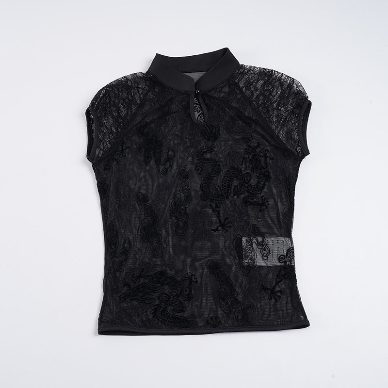 Dame elegant spissbluse med diskré accenter Skjora