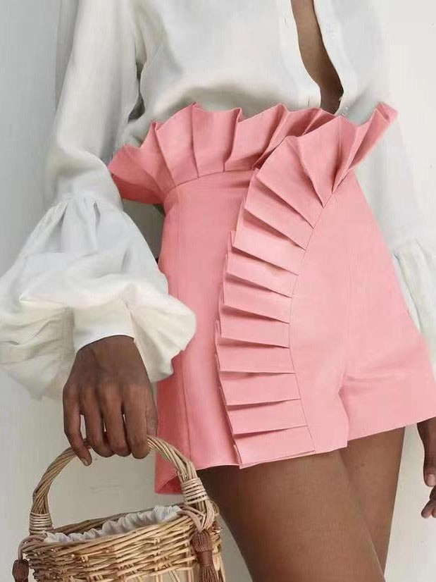 Dame volangshorts med asymmetrisk snitt Skjora