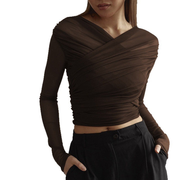 Damer Langerm-Crop-Top Skjora
