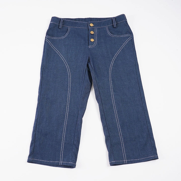 Dame Denim Crop-Top med moderne snitt og justerbare stropper Skjora