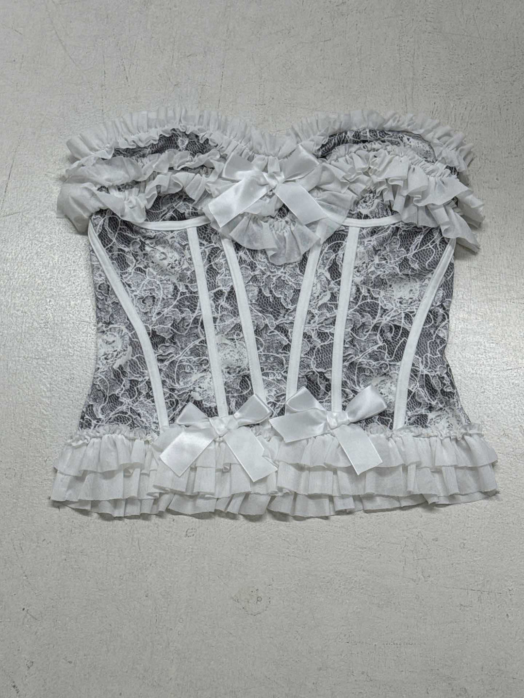 Dame Blonder-Bustier med Volangdetaljer Skjora
