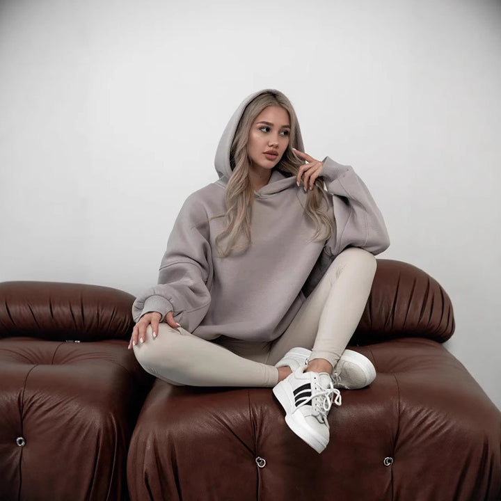 Dame oversized hettegenser med drop shoulder kutt Skjora