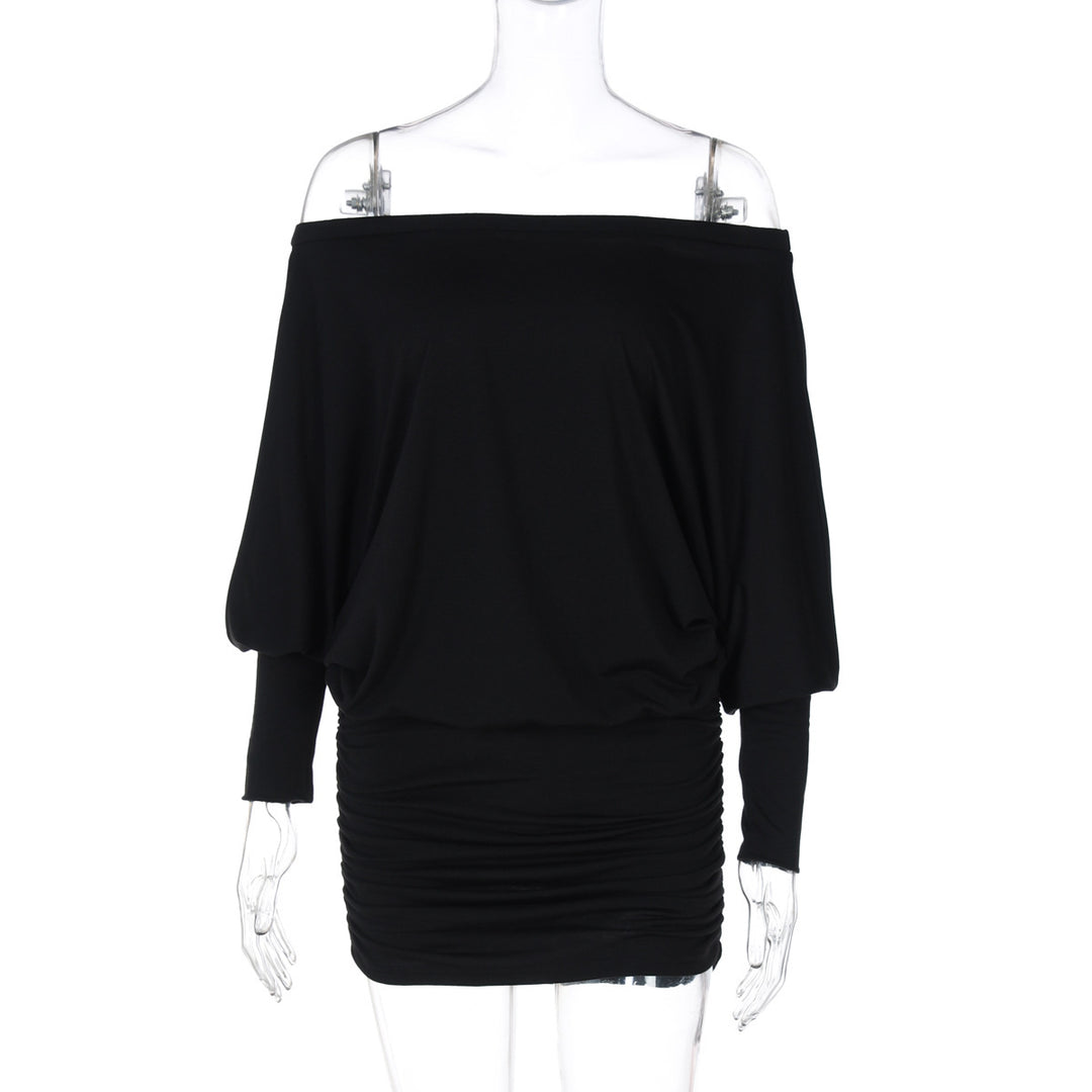 Dame off-shoulder minikjole med avslappet snitt og mykt materiale Skjora