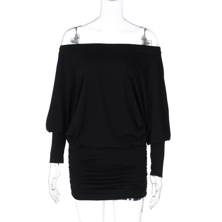 Dame off-shoulder minikjole med avslappet snitt og mykt materiale Skjora