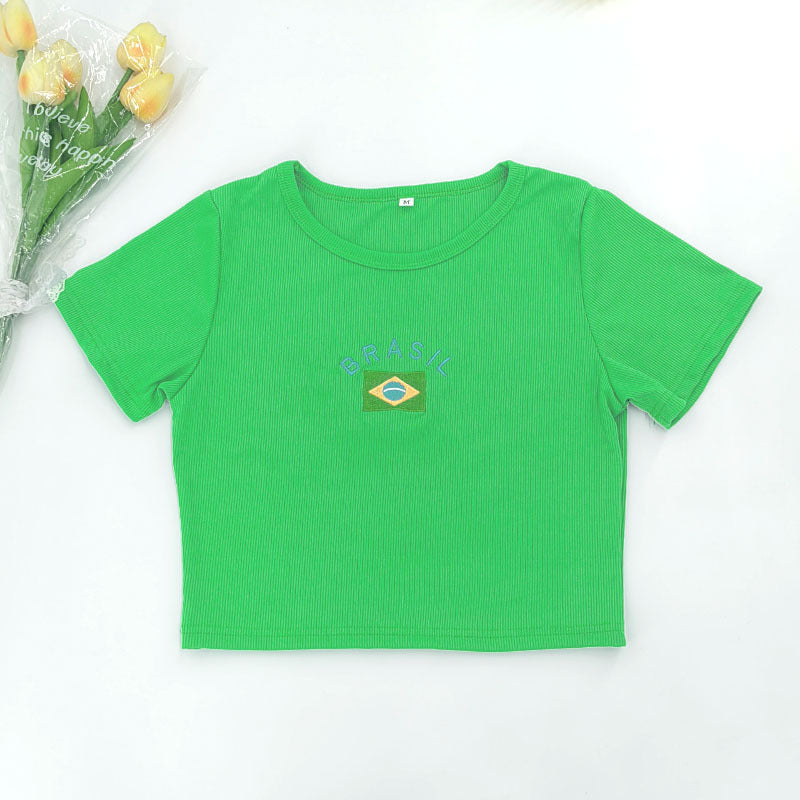 Dame ermeløs Tanktop med jamaicansk design Skjora
