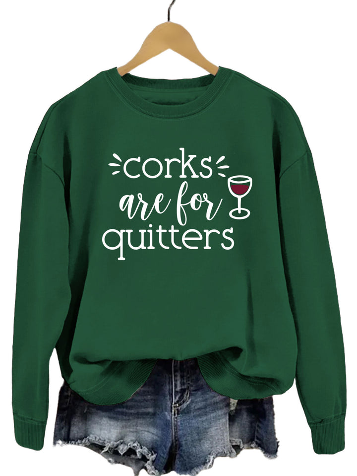 Dame sweatshirt med kreativt slogan og avslappet snitt Skjora