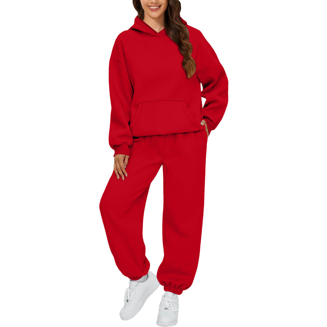 Dame Komfortabel Hettegensere Suit Laget av Mykt Sweatstoff Skjora