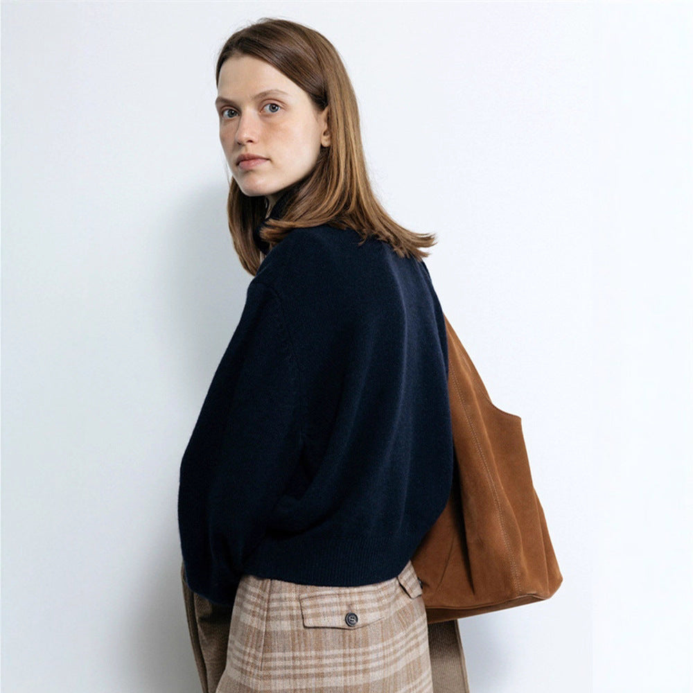 Damer Koselig Rullekragen Genser laget av høykvalitets strikk Skjora