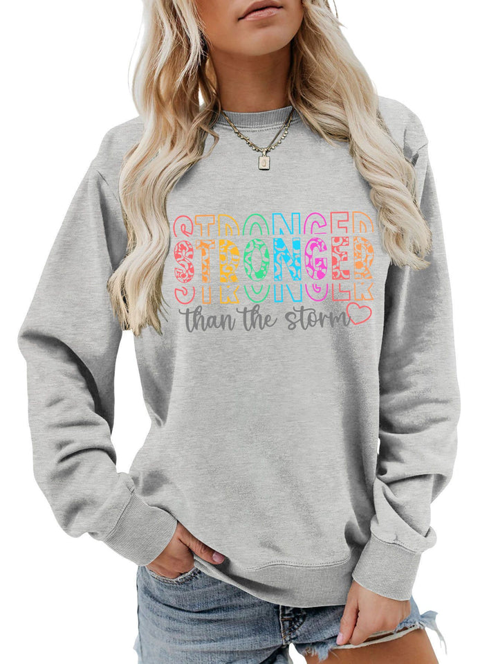 Dame sweatshirt med motivasjons skriftnotater og avslappet passform Skjora