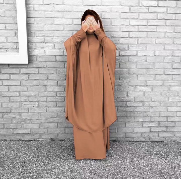 Dames Langermet Kaftan med Elegant Snitt og Bred Design Skjora