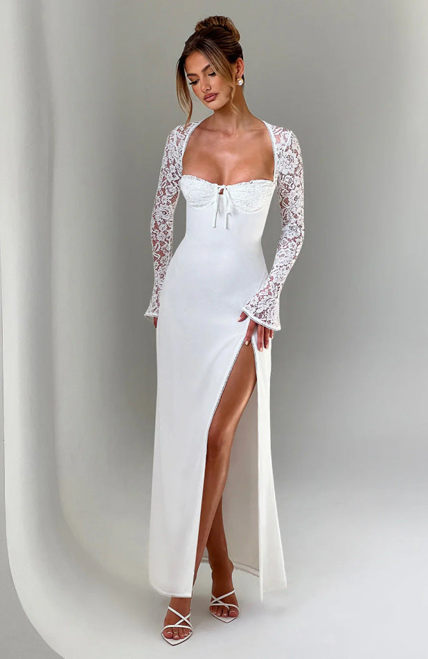 Damer Elegant Maxi Kjole med sofistikert snitt og glitrende stoff