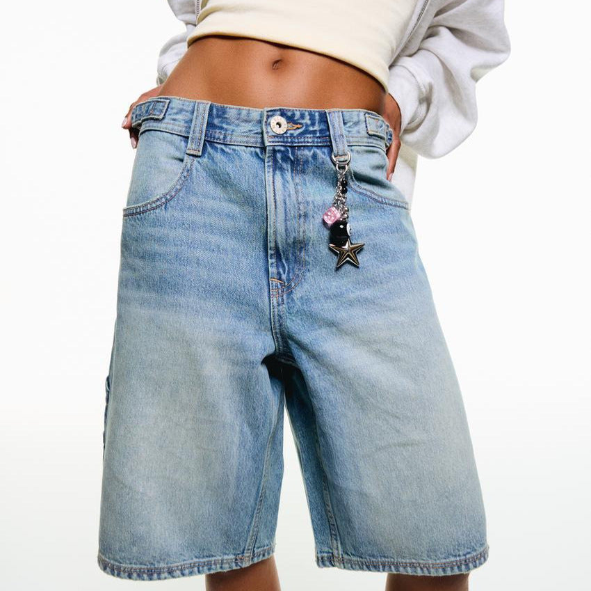 Dame Høyeskårne Denim-Shorts i moderne stil Skjora