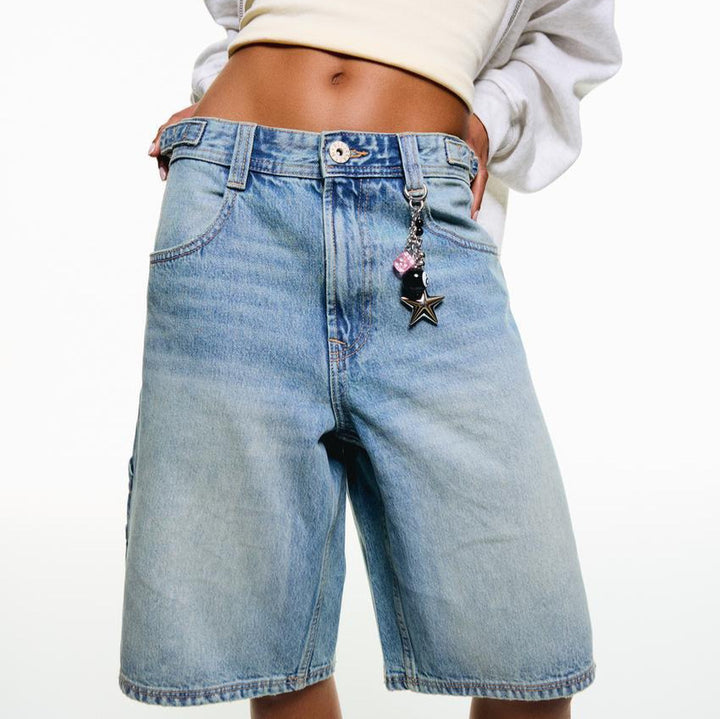Dame Høyeskårne Denim-Shorts i moderne stil Skjora