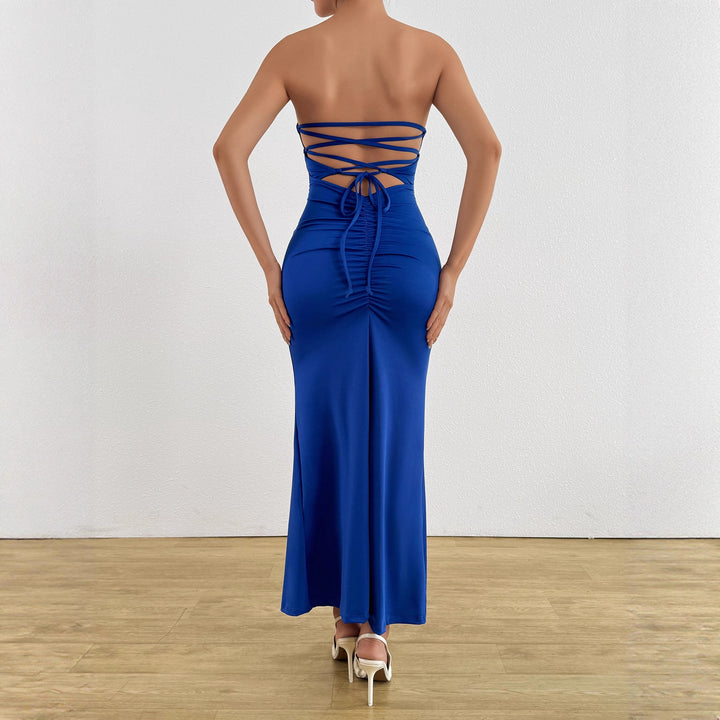 Women's Elegant strapless maxi dress with refined keyhole cutout and figure-hugging fit Skirt