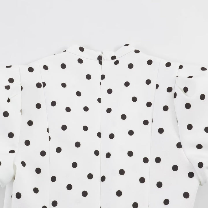 Women's V-neck Mini Dress with Voluminous Puffed Sleeves Skjora