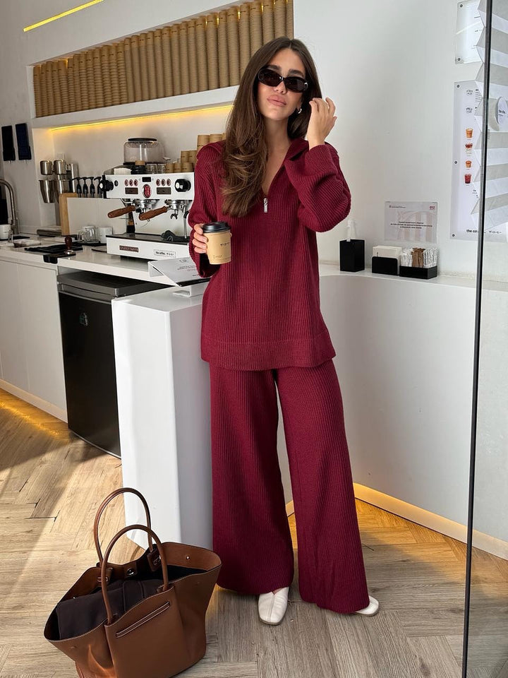 Kvinne Casual Strikkedress med Høy Krage og Løs Passform Skjora