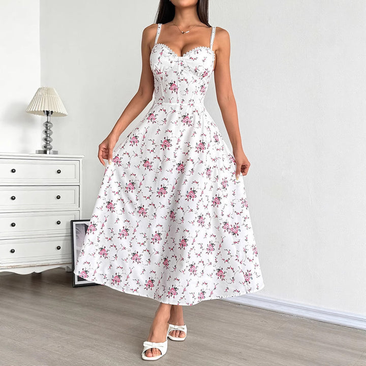 Dame sommerkjole med blomsterdesign Skjora