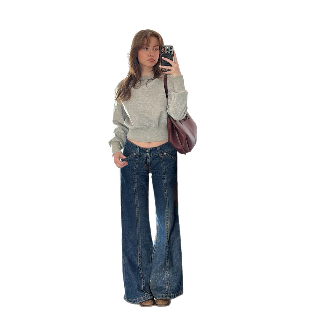 Dame vidde jeans med høy midje og moderne snitt Skjora
