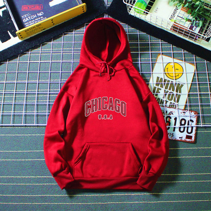 Damen Kapuzenpullover mit urbanem Chicago-Print Skjora
