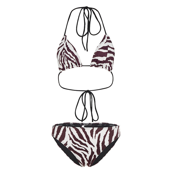 Dame Bikini Sett i stilig zebra-design med justerbare stropper Skjora