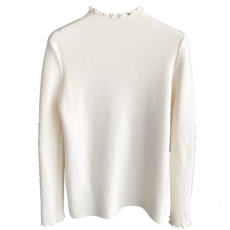 Kvinnens Langermet Skjorte med Elegant Volangkant Skjora