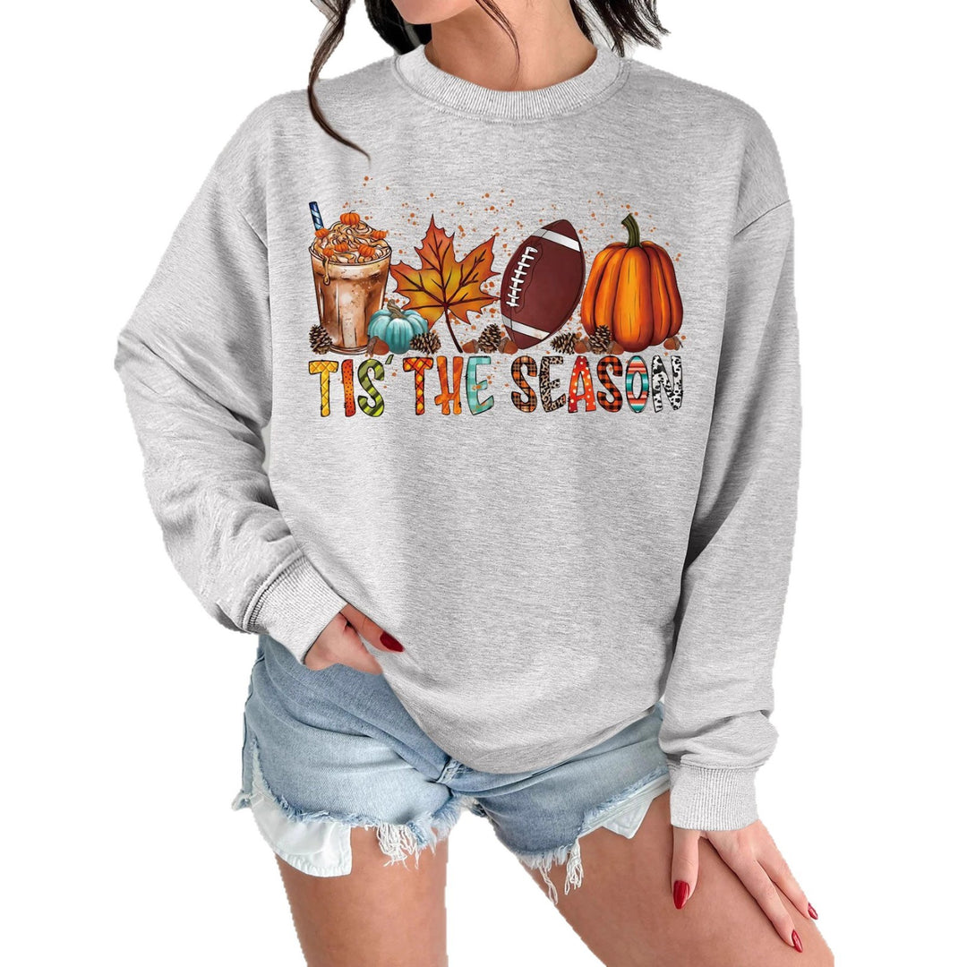 Dame sweatshirt med høstmotiv og avslappet snitt Skjora