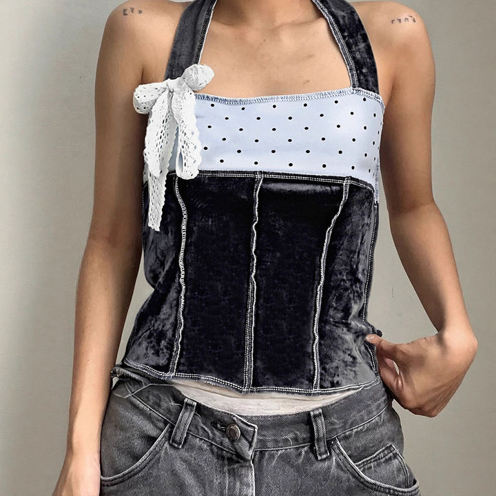 Damer trendy Bustier-top med spissdetaljer og leken design Skjora
