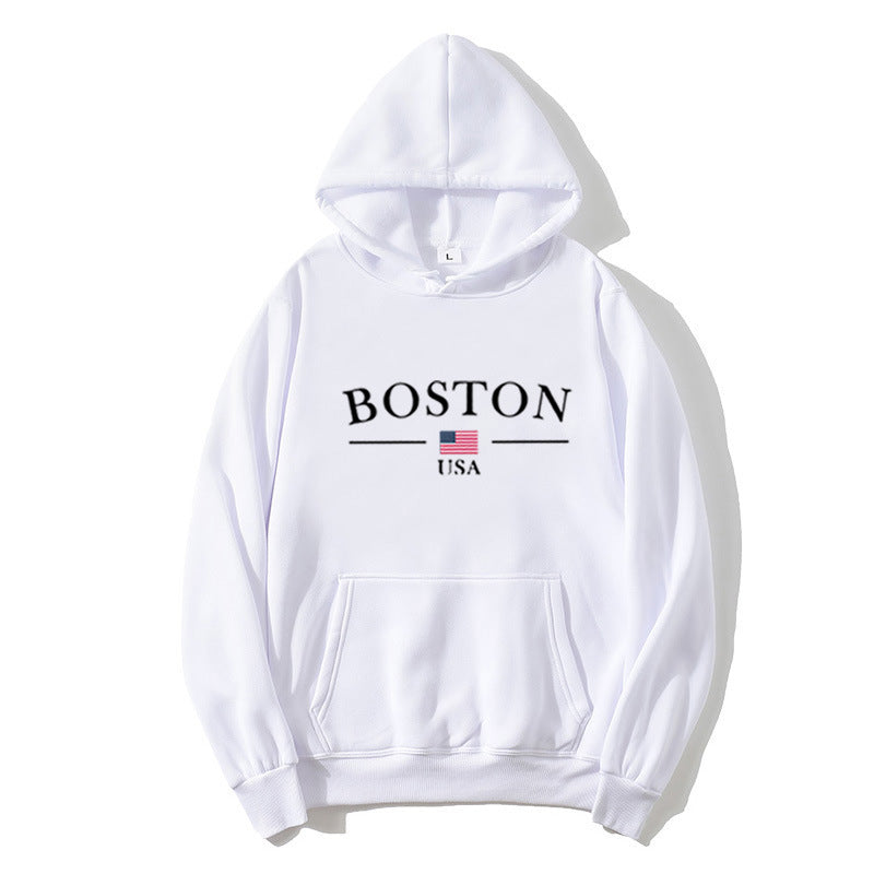 Damehette med hette med Boston-trykk Skjora
