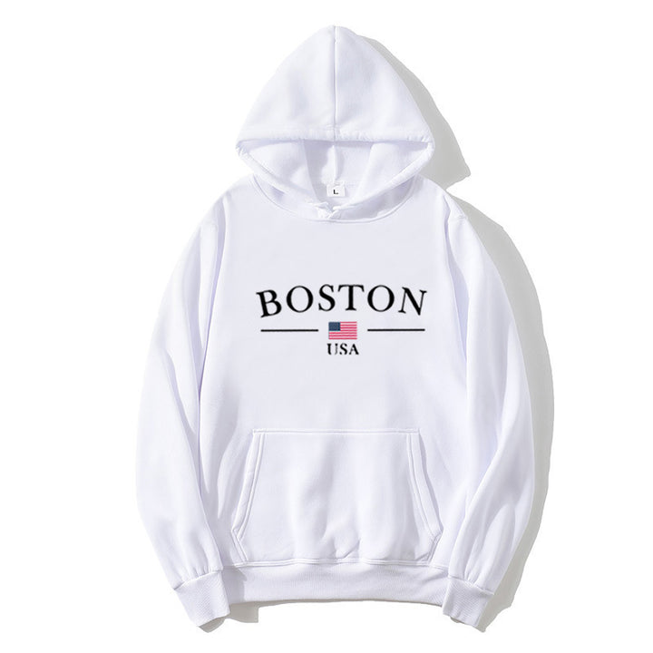 Damehette med hette med Boston-trykk Skjora