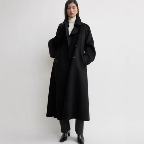 Damer elegant overlang ull trenchcoat Skjora
