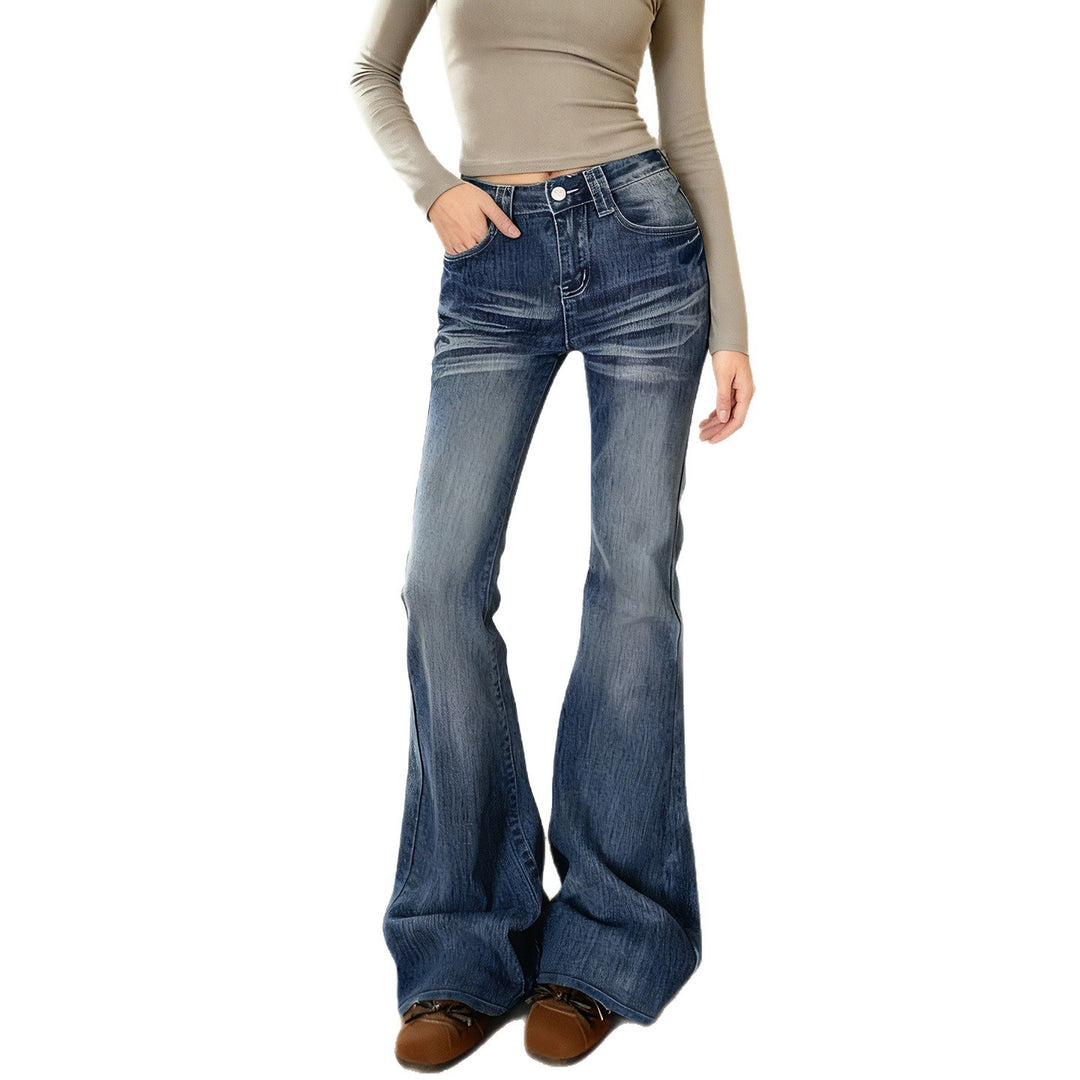 Dame Flared Jeans i avslappet vintage-stil med høy midje og stilige vasker Skjora