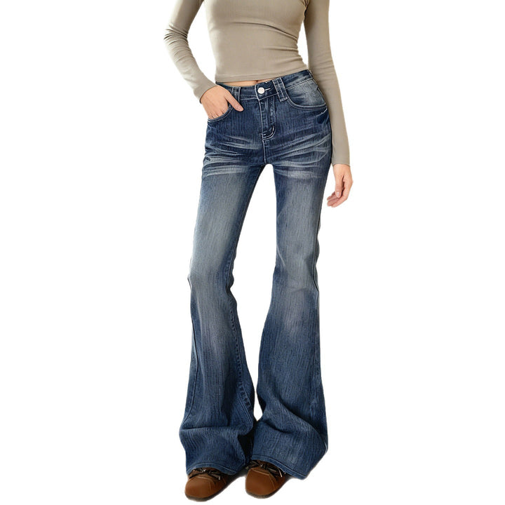 Dame Flared Jeans i avslappet vintage-stil med høy midje og stilige vasker Skjora